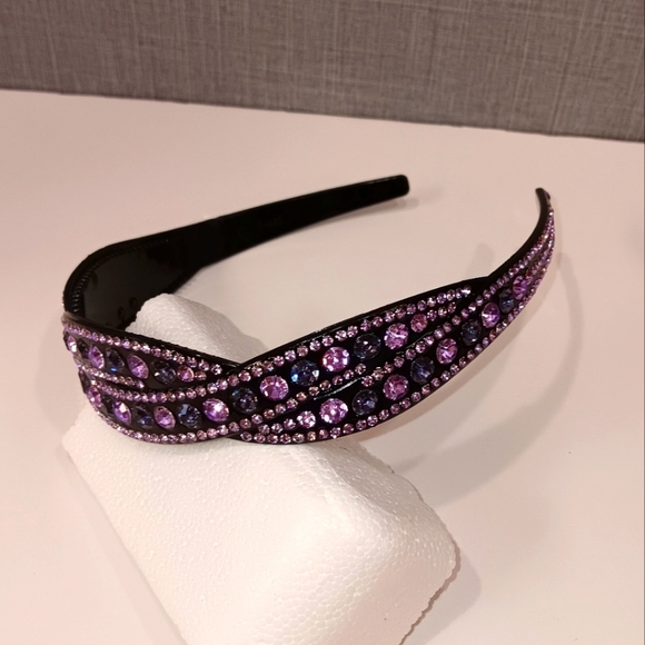 Sparkly Rhinestone Headband Fashionista Chic Bold Bohemian Summer Fun 70s Disco - Picture 5 of 6